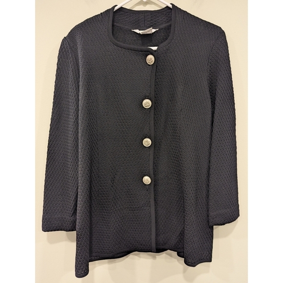 Exclusively Misook Black Knit Cardigan Blazer Size Small - Picture 1 of 5
